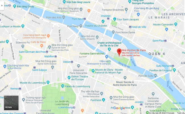 nhà thờ đức bà paris - vị trí