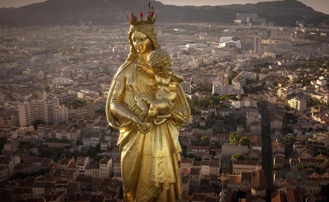 nhà thờ notre dame la garde - tượng Đức Mẹ