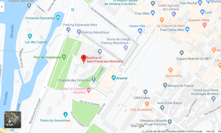 Vị trí nhà thờ trên Google Maps